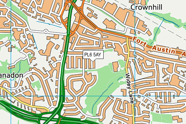 PL6 5AY map - OS VectorMap District (Ordnance Survey) PL6 5AY map - OS VectorMap District (Ordnance Survey)