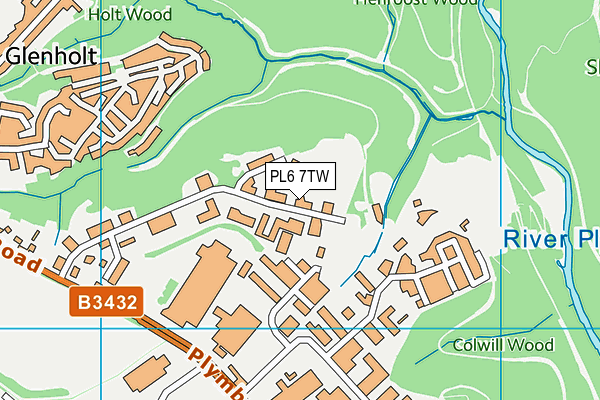 PL6 7TW map - OS VectorMap District (Ordnance Survey) PL6 7TW map - OS VectorMap District (Ordnance Survey)