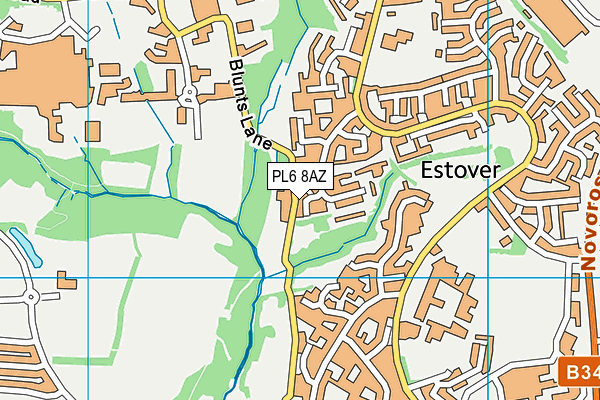 PL6 8AZ map - OS VectorMap District (Ordnance Survey) PL6 8AZ map - OS VectorMap District (Ordnance Survey)