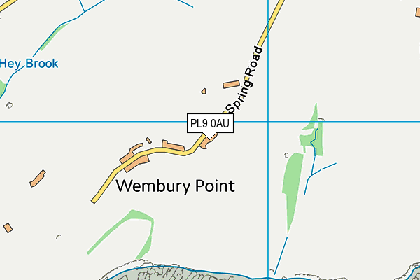 PL9 0AU map - OS VectorMap District (Ordnance Survey)