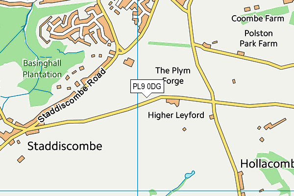 PL9 0DG map - OS VectorMap District (Ordnance Survey)