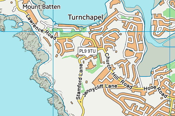 PL9 9TU map - OS VectorMap District (Ordnance Survey)