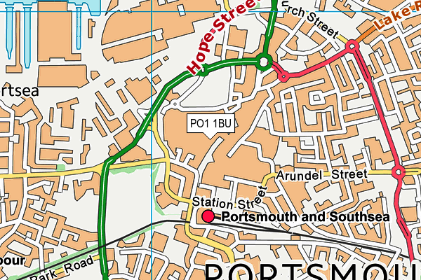 PO1 1BU map - OS VectorMap District (Ordnance Survey) PO1 1BU map - OS VectorMap District (Ordnance Survey)