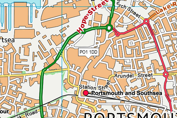 PO1 1DD map - OS VectorMap District (Ordnance Survey) PO1 1DD map - OS VectorMap District (Ordnance Survey)