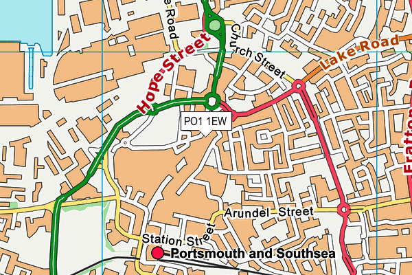 PO1 1EW map - OS VectorMap District (Ordnance Survey) PO1 1EW map - OS VectorMap District (Ordnance Survey)
