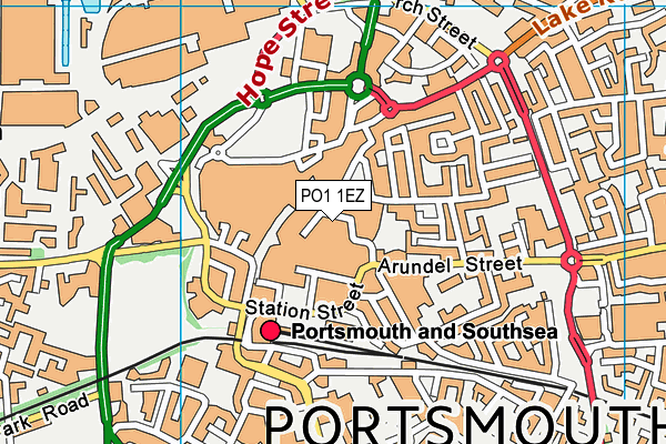 PO1 1EZ map - OS VectorMap District (Ordnance Survey) PO1 1EZ map - OS VectorMap District (Ordnance Survey)