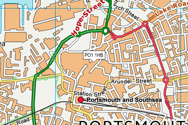 PO1 1HB map - OS VectorMap District (Ordnance Survey) PO1 1HB map - OS VectorMap District (Ordnance Survey)
