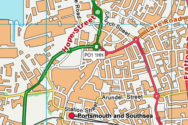 PO1 1HH map - OS VectorMap District (Ordnance Survey) PO1 1HH map - OS VectorMap District (Ordnance Survey)