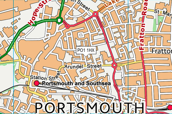 PO1 1HX map - OS VectorMap District (Ordnance Survey) PO1 1HX map - OS VectorMap District (Ordnance Survey)