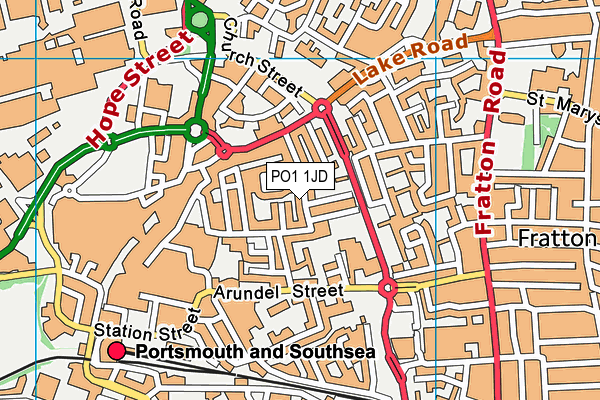 PO1 1JD map - OS VectorMap District (Ordnance Survey) PO1 1JD map - OS VectorMap District (Ordnance Survey)