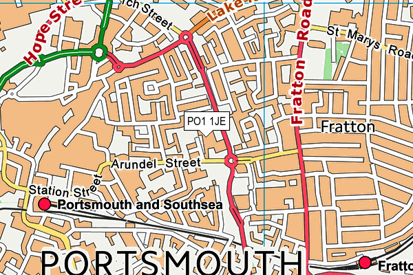 PO1 1JE map - OS VectorMap District (Ordnance Survey) PO1 1JE map - OS VectorMap District (Ordnance Survey)