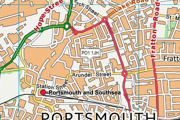 PO1 1JH map - OS VectorMap District (Ordnance Survey) PO1 1JH map - OS VectorMap District (Ordnance Survey)