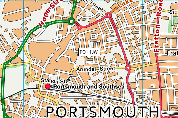 PO1 1JW map - OS VectorMap District (Ordnance Survey)