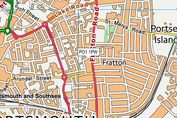 PO1 1PW map - OS VectorMap District (Ordnance Survey) PO1 1PW map - OS VectorMap District (Ordnance Survey)