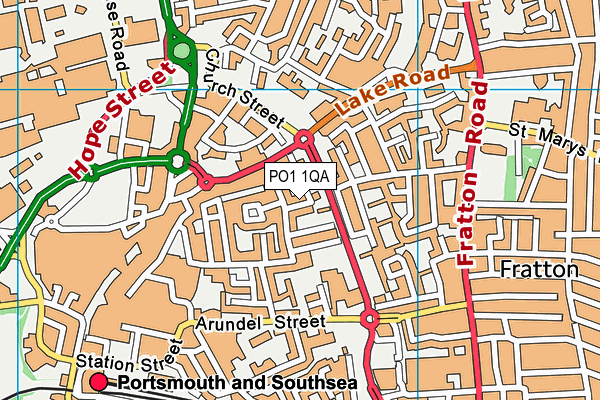 PO1 1QA map - OS VectorMap District (Ordnance Survey) PO1 1QA map - OS VectorMap District (Ordnance Survey)