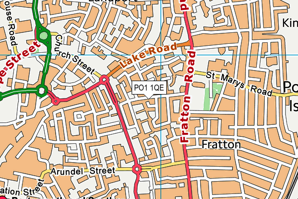 PO1 1QE map - OS VectorMap District (Ordnance Survey) PO1 1QE map - OS VectorMap District (Ordnance Survey)