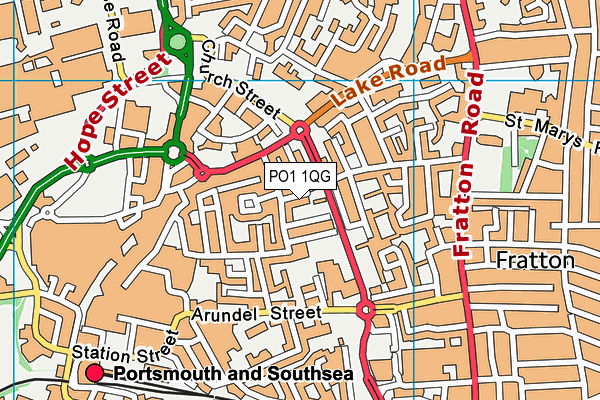 PO1 1QG map - OS VectorMap District (Ordnance Survey) PO1 1QG map - OS VectorMap District (Ordnance Survey)