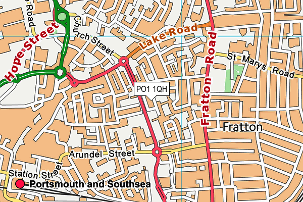 PO1 1QH map - OS VectorMap District (Ordnance Survey) PO1 1QH map - OS VectorMap District (Ordnance Survey)