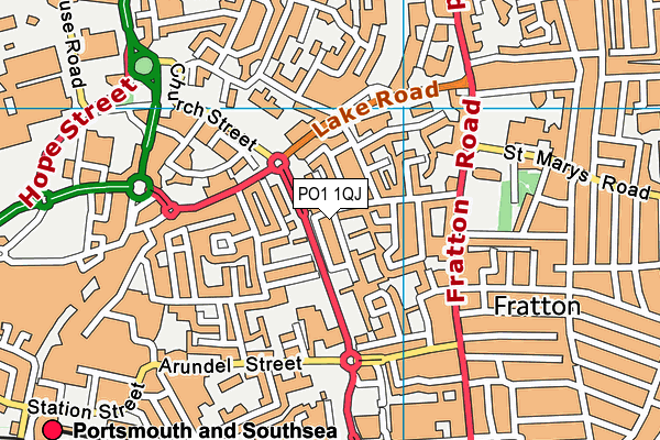 PO1 1QJ map - OS VectorMap District (Ordnance Survey) PO1 1QJ map - OS VectorMap District (Ordnance Survey)