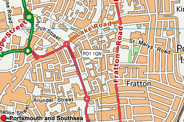 PO1 1QN map - OS VectorMap District (Ordnance Survey) PO1 1QN map - OS VectorMap District (Ordnance Survey)