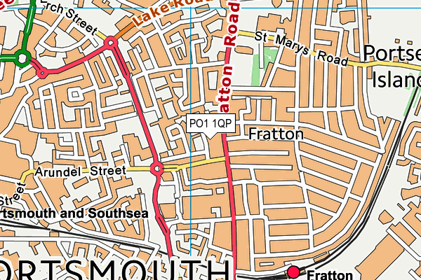 PO1 1QP map - OS VectorMap District (Ordnance Survey) PO1 1QP map - OS VectorMap District (Ordnance Survey)
