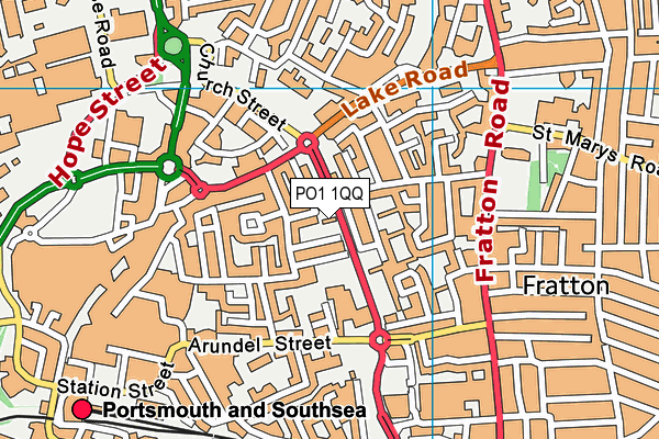 PO1 1QQ map - OS VectorMap District (Ordnance Survey) PO1 1QQ map - OS VectorMap District (Ordnance Survey)