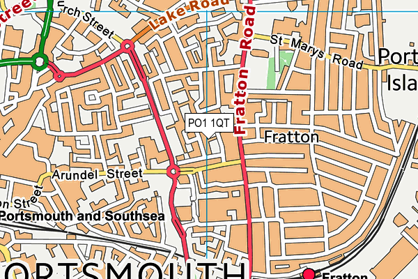 PO1 1QT map - OS VectorMap District (Ordnance Survey)