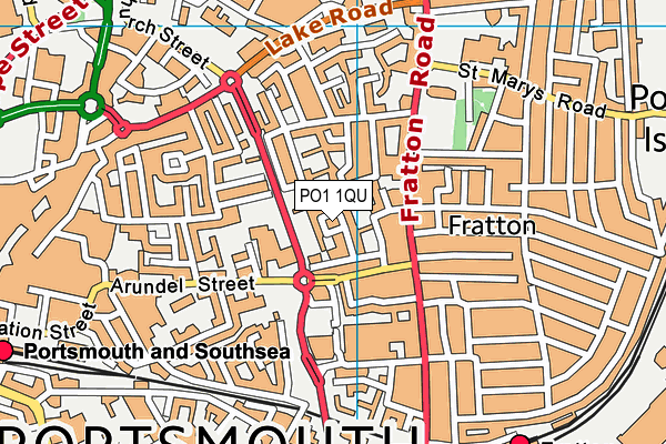 PO1 1QU map - OS VectorMap District (Ordnance Survey) PO1 1QU map - OS VectorMap District (Ordnance Survey)