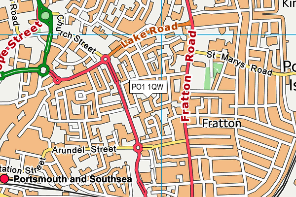 PO1 1QW map - OS VectorMap District (Ordnance Survey) PO1 1QW map - OS VectorMap District (Ordnance Survey)