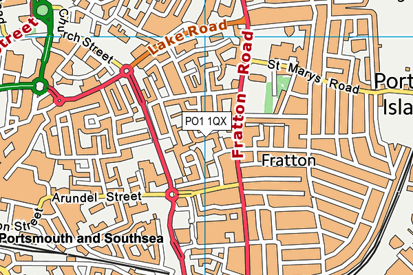 PO1 1QX map - OS VectorMap District (Ordnance Survey) PO1 1QX map - OS VectorMap District (Ordnance Survey)
