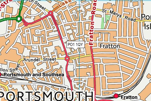 PO1 1QY map - OS VectorMap District (Ordnance Survey) PO1 1QY map - OS VectorMap District (Ordnance Survey)