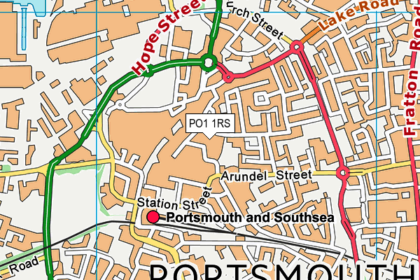 PO1 1RS map - OS VectorMap District (Ordnance Survey) PO1 1RS map - OS VectorMap District (Ordnance Survey)