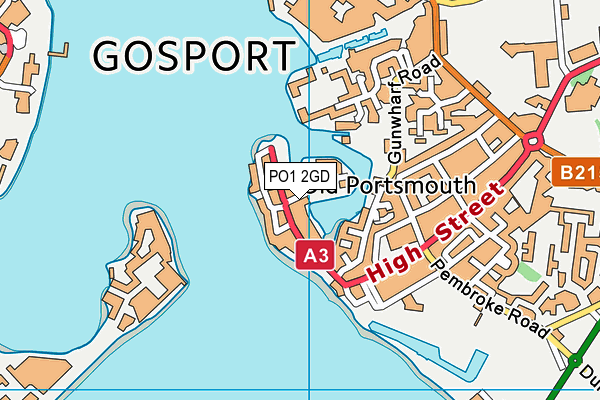 PO1 2GD map - OS VectorMap District (Ordnance Survey) PO1 2GD map - OS VectorMap District (Ordnance Survey)