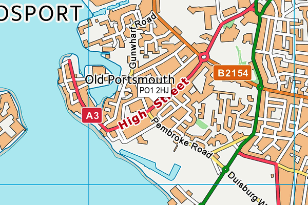 PO1 2HJ map - OS VectorMap District (Ordnance Survey) PO1 2HJ map - OS VectorMap District (Ordnance Survey)