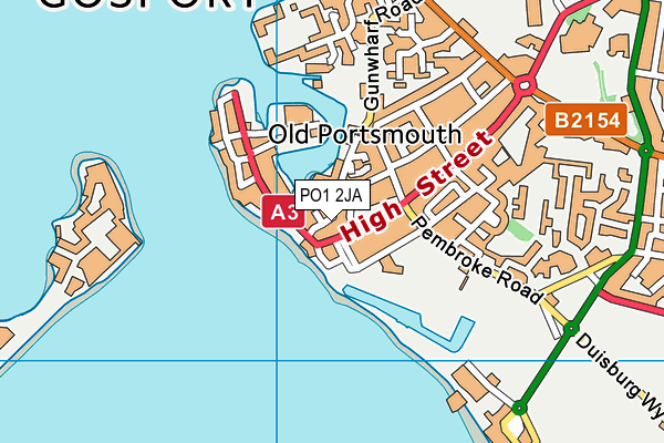 PO1 2JA map - OS VectorMap District (Ordnance Survey) PO1 2JA map - OS VectorMap District (Ordnance Survey)
