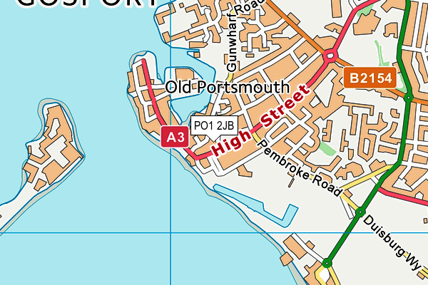 PO1 2JB map - OS VectorMap District (Ordnance Survey) PO1 2JB map - OS VectorMap District (Ordnance Survey)