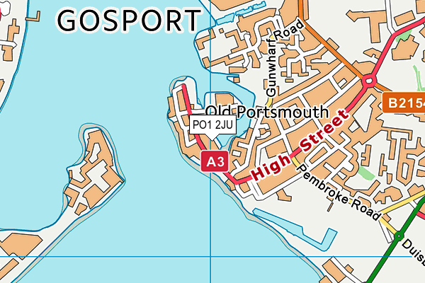 PO1 2JU map - OS VectorMap District (Ordnance Survey)
