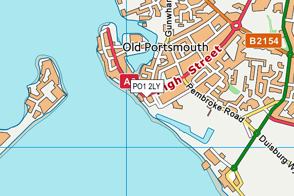 PO1 2LY map - OS VectorMap District (Ordnance Survey) PO1 2LY map - OS VectorMap District (Ordnance Survey)