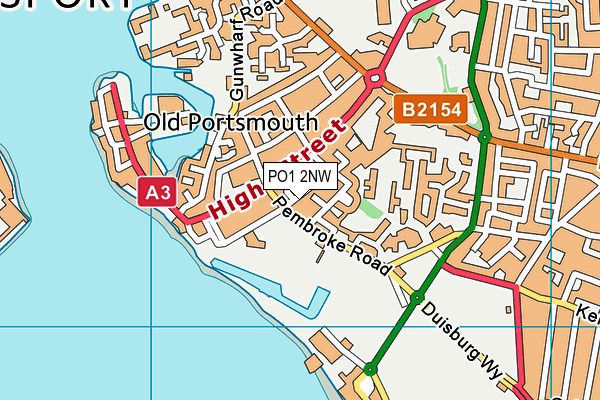 PO1 2NW map - OS VectorMap District (Ordnance Survey) PO1 2NW map - OS VectorMap District (Ordnance Survey)