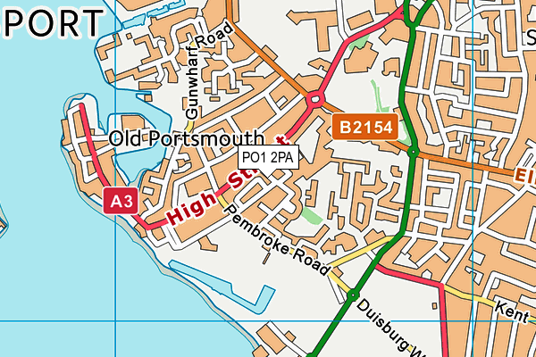 PO1 2PA map - OS VectorMap District (Ordnance Survey) PO1 2PA map - OS VectorMap District (Ordnance Survey)