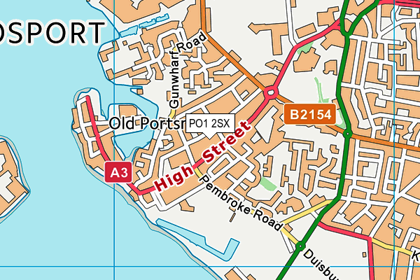 PO1 2SX map - OS VectorMap District (Ordnance Survey) PO1 2SX map - OS VectorMap District (Ordnance Survey)