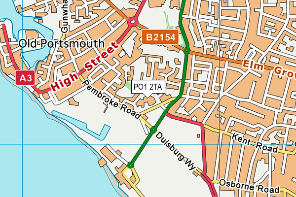 PO1 2TA map - OS VectorMap District (Ordnance Survey) PO1 2TA map - OS VectorMap District (Ordnance Survey)
