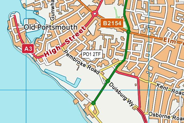 PO1 2TF map - OS VectorMap District (Ordnance Survey) PO1 2TF map - OS VectorMap District (Ordnance Survey)