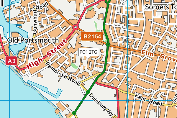 PO1 2TG map - OS VectorMap District (Ordnance Survey) PO1 2TG map - OS VectorMap District (Ordnance Survey)