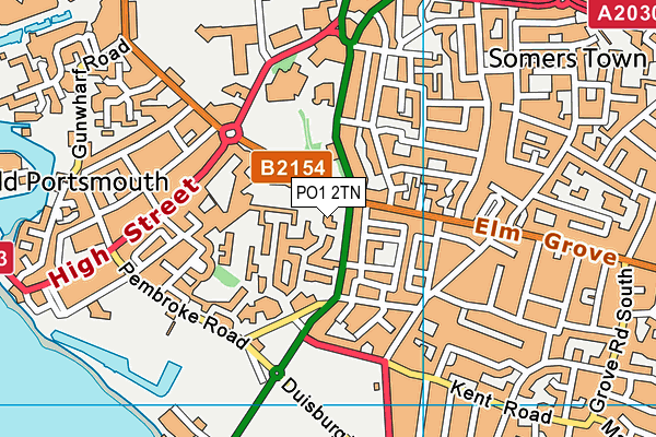 PO1 2TN map - OS VectorMap District (Ordnance Survey) PO1 2TN map - OS VectorMap District (Ordnance Survey)