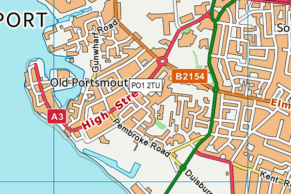 PO1 2TU map - OS VectorMap District (Ordnance Survey) PO1 2TU map - OS VectorMap District (Ordnance Survey)