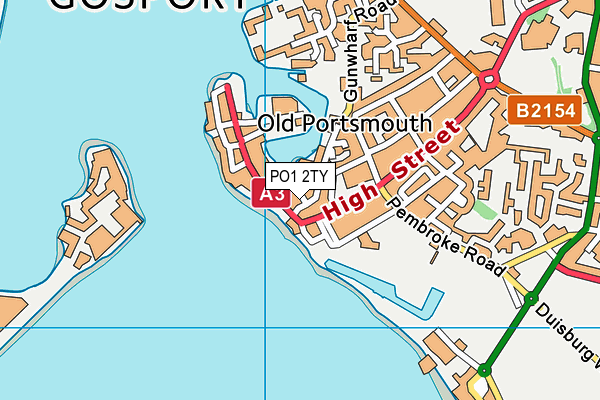 PO1 2TY map - OS VectorMap District (Ordnance Survey) PO1 2TY map - OS VectorMap District (Ordnance Survey)