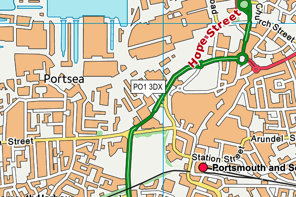 PO1 3DX map - OS VectorMap District (Ordnance Survey) PO1 3DX map - OS VectorMap District (Ordnance Survey)