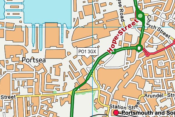 PO1 3GX map - OS VectorMap District (Ordnance Survey) PO1 3GX map - OS VectorMap District (Ordnance Survey)