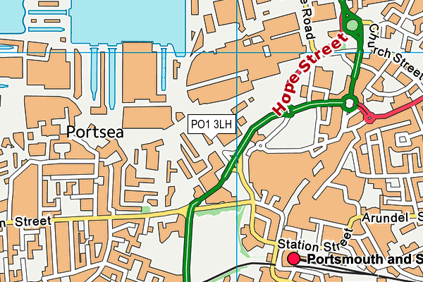 PO1 3LH map - OS VectorMap District (Ordnance Survey) PO1 3LH map - OS VectorMap District (Ordnance Survey)